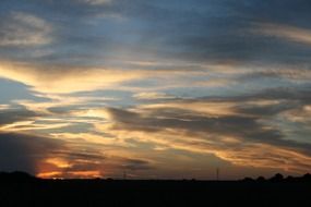 orange striped sunset on the horizon