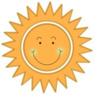 Yellow smiling sun clipart