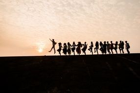 sunset silhouette party
