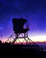 lifeguard tower on the beach in San Diego