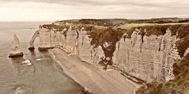 rocky beach in normandy france