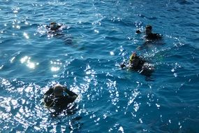 photo of the divers in ocean