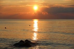 beauteous sunset baltic sea