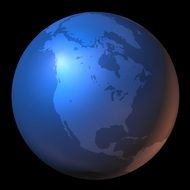 North America on the globe clipart