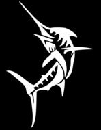 black white fishsword drawing