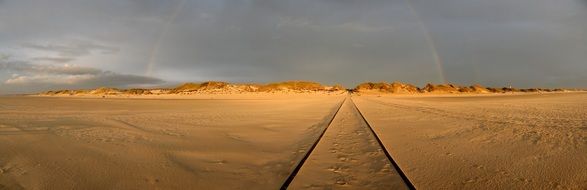 railway tracks in dunes