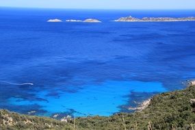 Island in blue ocean