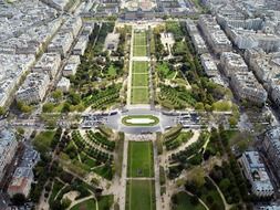 panoramic view of the garden on the Champ de Mars