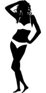 silhouette of a model in bikini