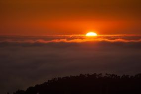 incredibly beautiful orange sun