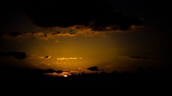 golden glow in the evening sky