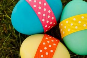 colorful decorations of easter eggs