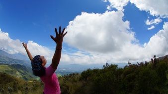 Happy woman in Ecuador