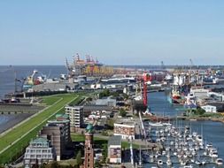 panoramic view of the new port in Bremerhaven