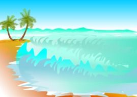clipart of palm trees on a beach