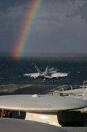 landscape of the rainbow over the ocean
