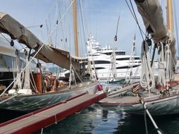 boats on the pier in Saint-Tropez