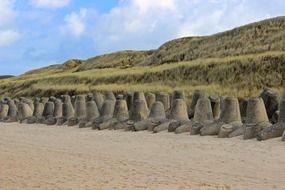 coastal protection on the beach of the north sea