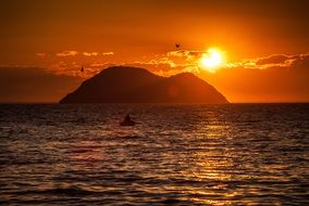 landscape of ocean Beach at the sunset on island
