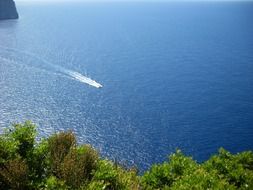 panorama of the brilliant ocean off the coast of Mallorca