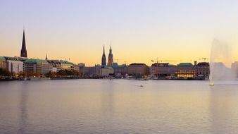 sunset in Hamburg