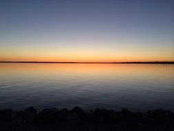 orange sunset over the pacific ocean