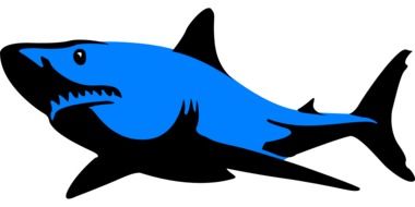 clipart of the black and blue shark