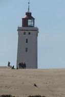 lighthouse on the sandy beach
