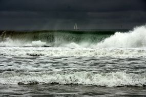 landscape of very beautiful waves of ocean