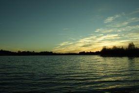 surface lake evening sky view