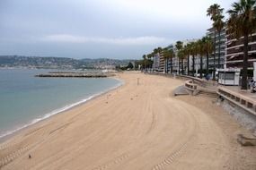 panorama of hotels on the coast