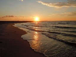 sunset on the coast horizon