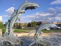 dolphins statues in fountain, usa, colorado, denver