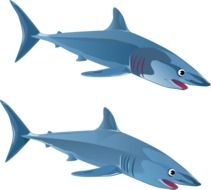 painted two blue sharks