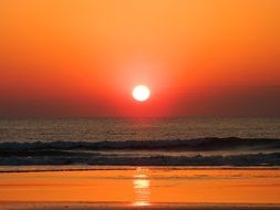 amazing colorful gradient sunrise on the beach