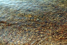 small pebbles under water