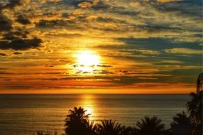 tropical dusk above the horizon