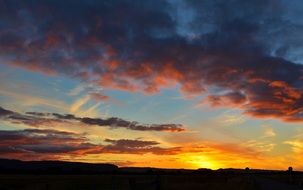 scenery of the sunset in the new zealand sky