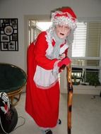 woman dressed as Santa Claus