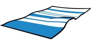 striped beach towel on a white background