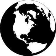 black globe world drawing