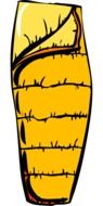 illustration of yellow sleeping bag