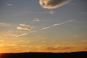 evening sky with sunset clouds