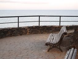 bench on a sea coast