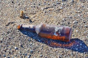 bottle on the beach