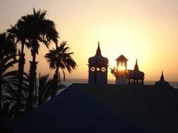 irresistible temple at sunset