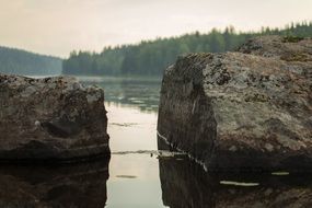 rocks in the lake