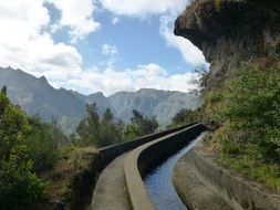 landscape of water tourism on a mountains in portugal