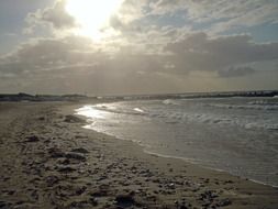 wild coast of baltic sea at morning, denmark
