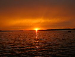 Sunset in evening in summer